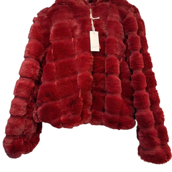 Women’s Faux Fur Hooded Jacket size L. NWT. - Picture 7 of 13